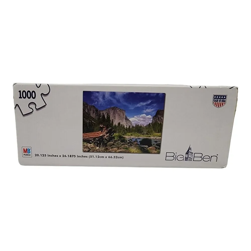 Milton Bradley Big Ben 1000 Piece Jigsaw Puzzle Scenic Mountain Brook New NIB